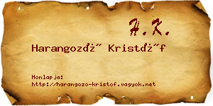 Harangozó Kristóf névjegykártya